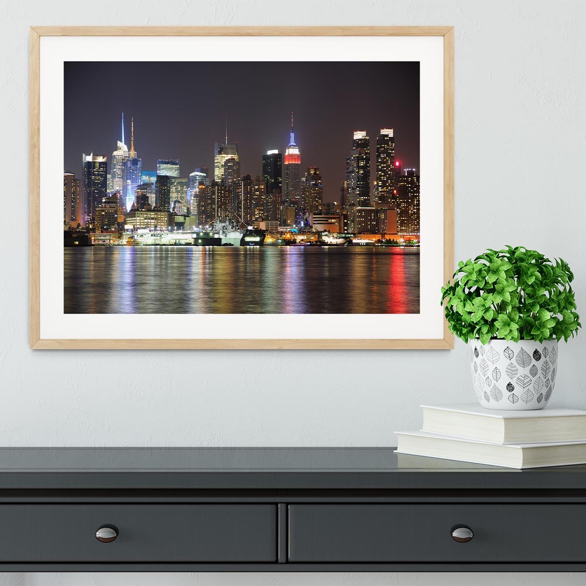New Jersey Weehawken waterfront Framed Print - Canvas Art Rocks - 3