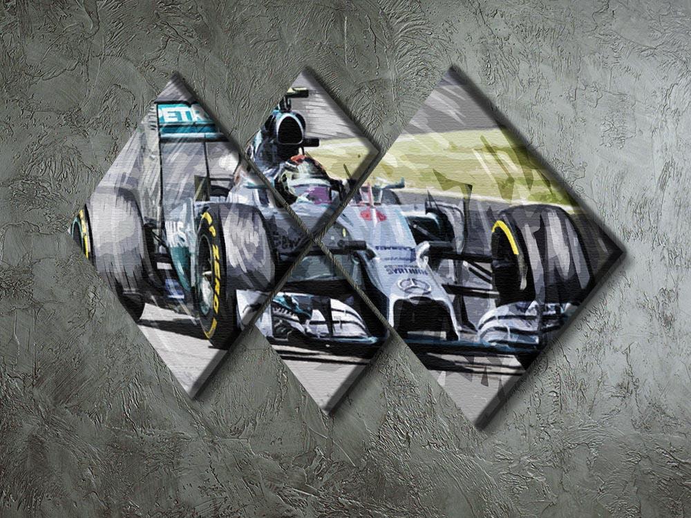 Nico Rosberg Formula 1 4 Square Multi Panel Canvas - Canvas Art Rocks - 2