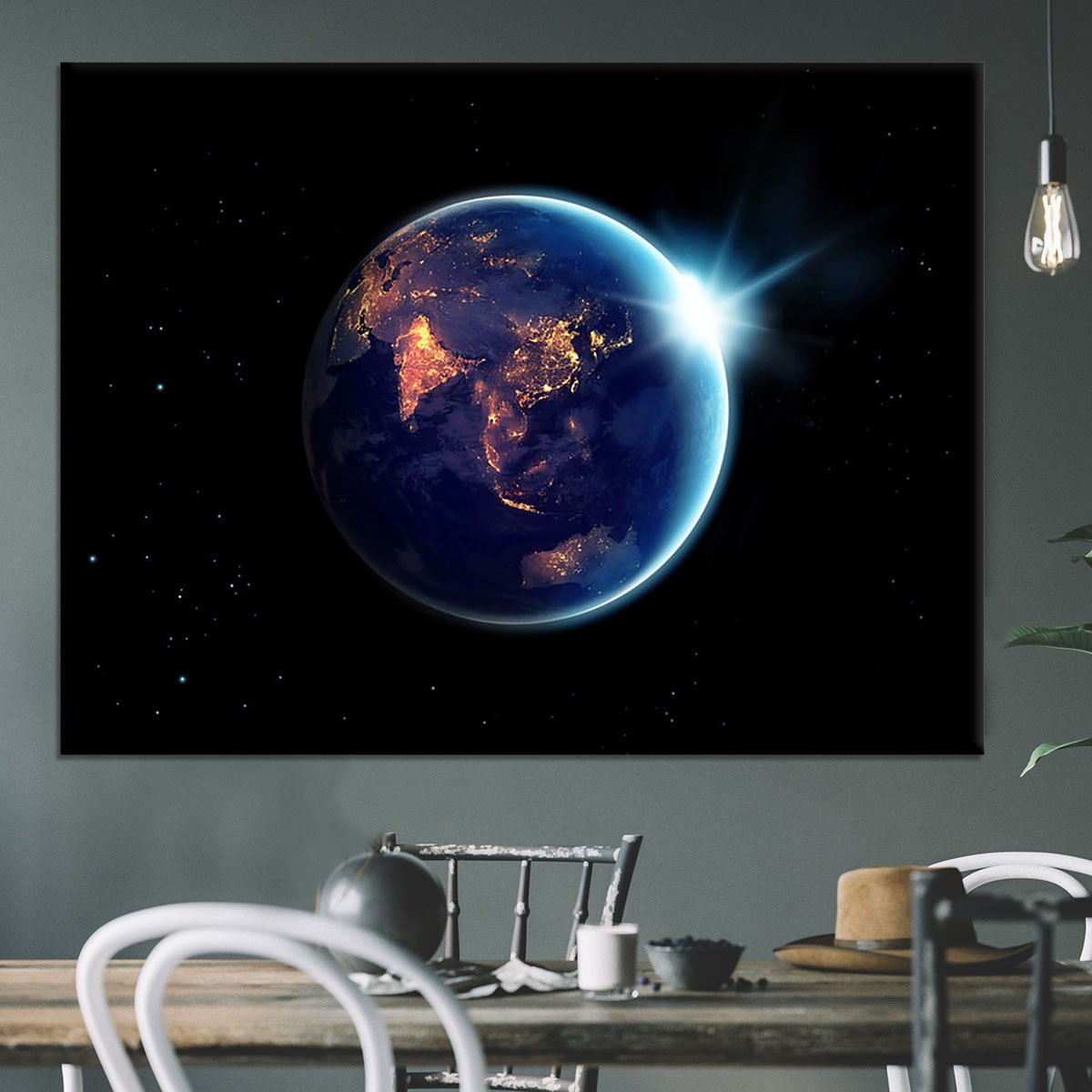 Night in planet Canvas Print or Poster