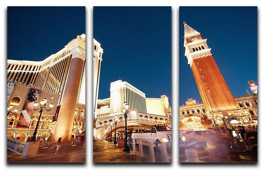 Night scenes from Las Vegas 3 Split Panel Canvas Print - Canvas Art Rocks - 1