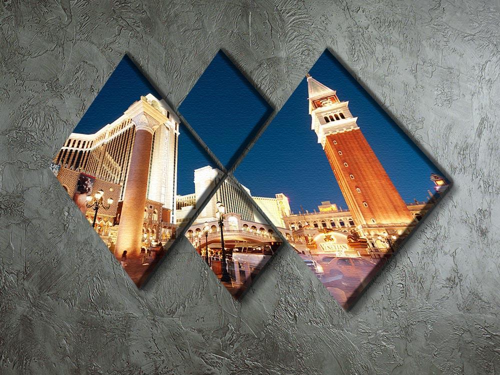 Night scenes from Las Vegas 4 Square Multi Panel Canvas  - Canvas Art Rocks - 2