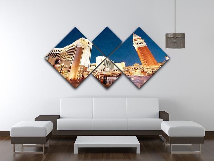 Night scenes from Las Vegas 4 Square Multi Panel Canvas  - Canvas Art Rocks - 3