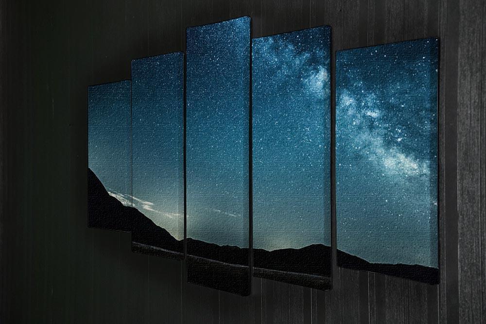 Night sky with stars milky way over mountains 5 Split Panel Canvas - Canvas Art Rocks - 2