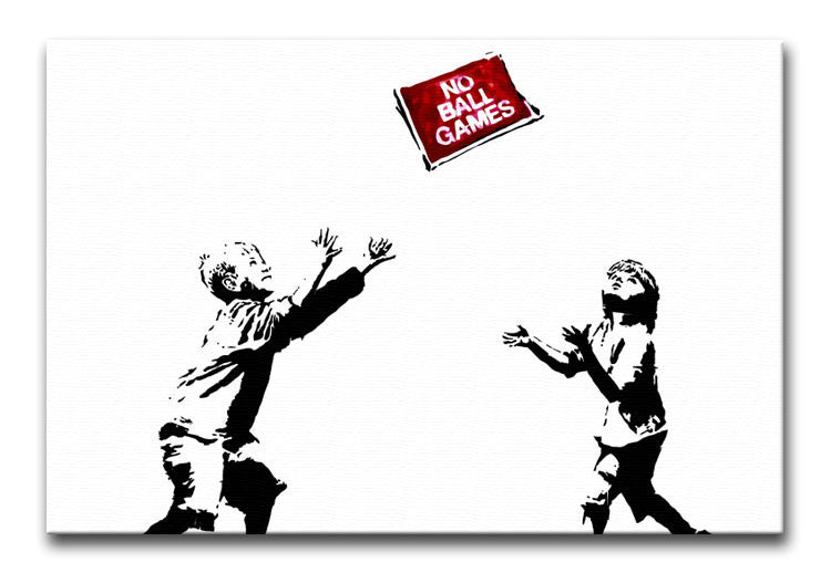 Banksy No Ball Games Print - Canvas Art Rocks - 1