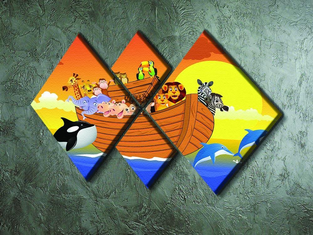 Noah Ark Whale 4 Square Multi Panel Canvas - Canvas Art Rocks - 2