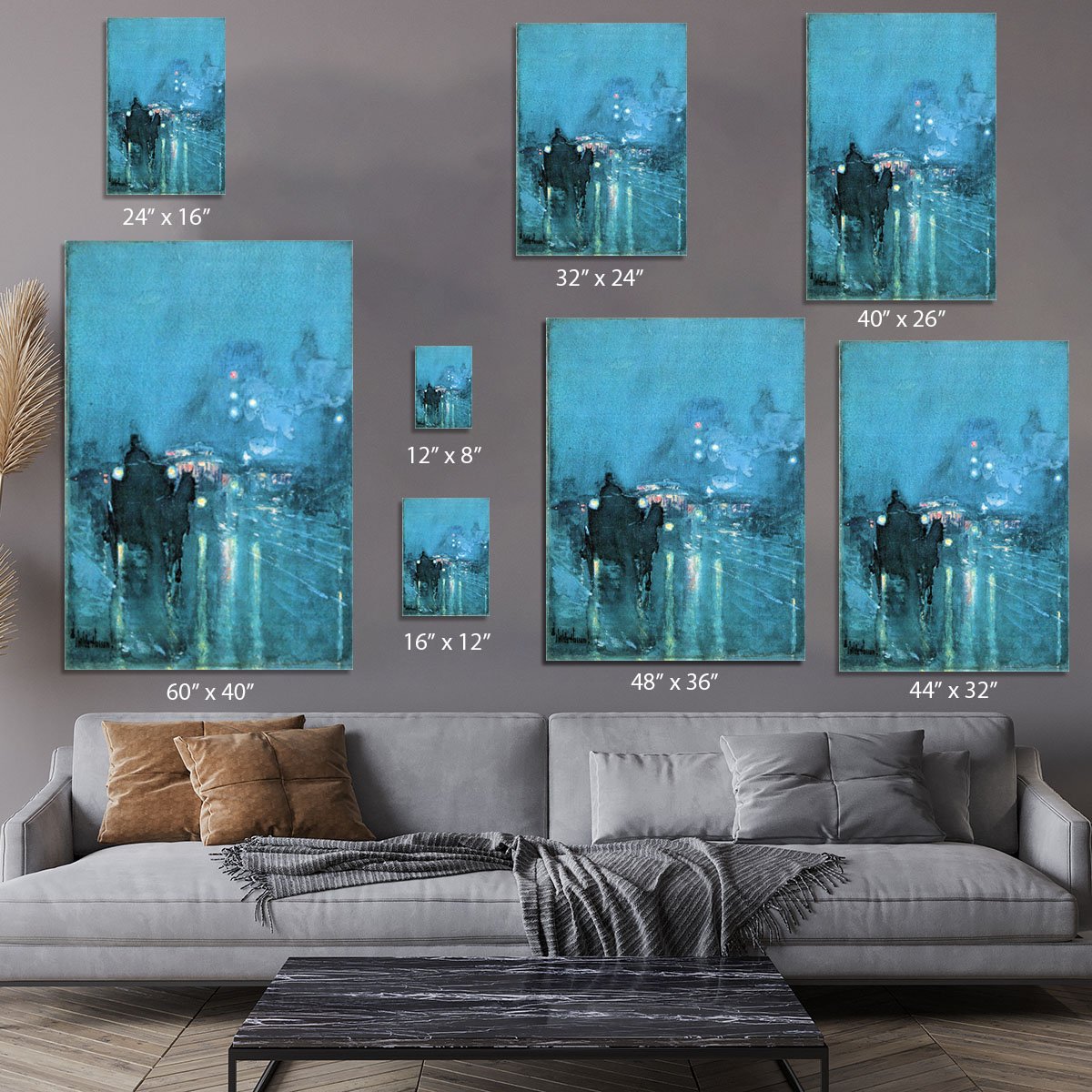 Nocturne Railway Crossing Chicago by Hassam Canvas Print or Poster