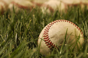 Nostalgic baseballs in the grass Wall Mural Wallpaper - Canvas Art Rocks - 1