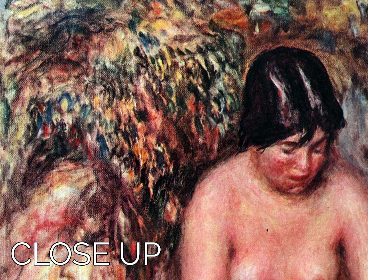 Nude with Straw by Renoir by Renoir 3 Split Panel Canvas Print - Canvas Art Rocks - 3