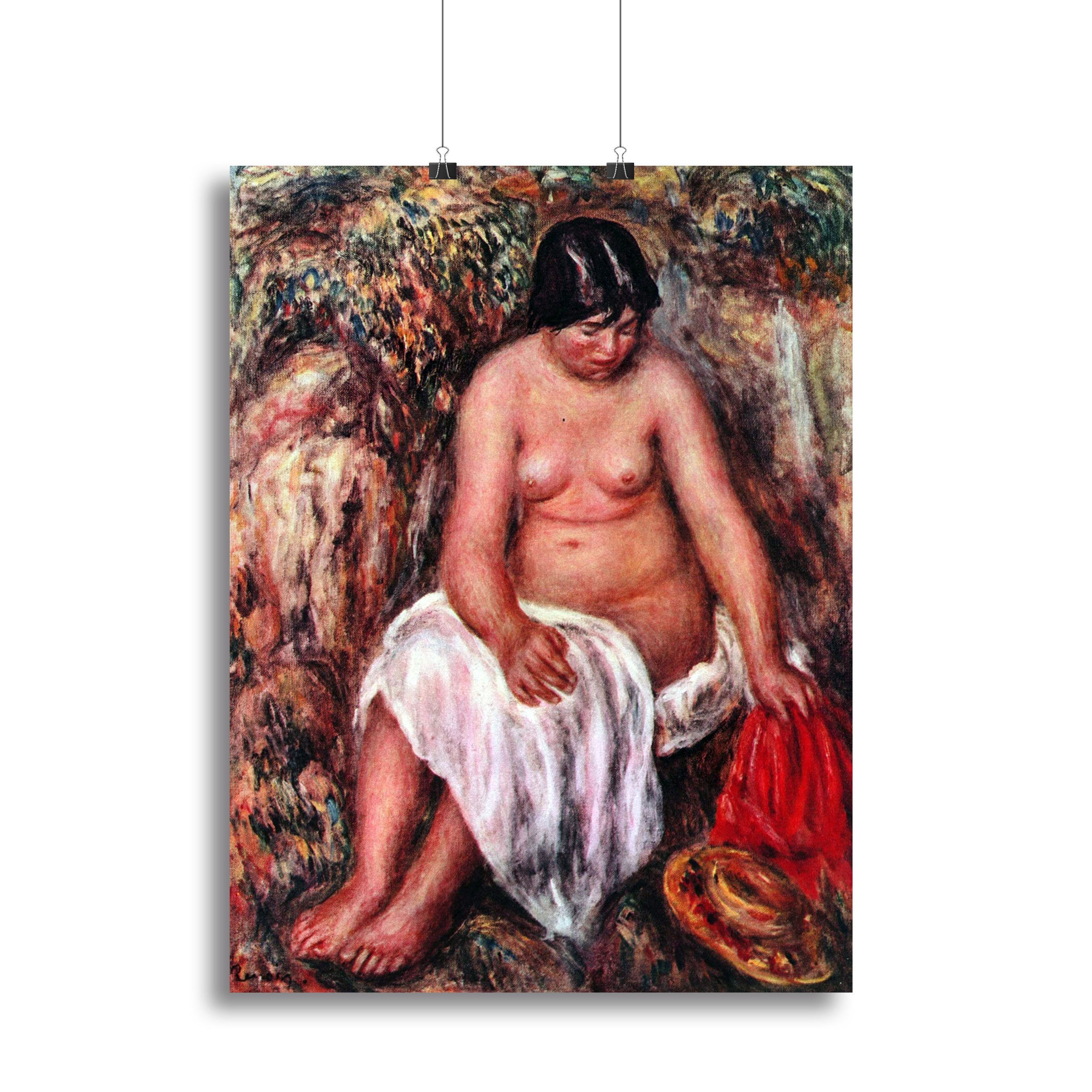 Nude with Straw by Renoir by Renoir Canvas Print or Poster