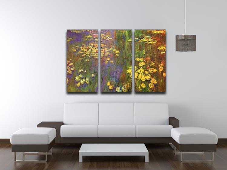 Nympheas water plantes Split Panel Canvas Print - Canvas Art Rocks - 4