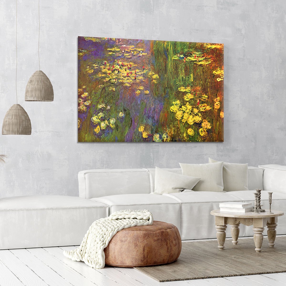 Nympheas water plantes by Monet Canvas Print or Poster