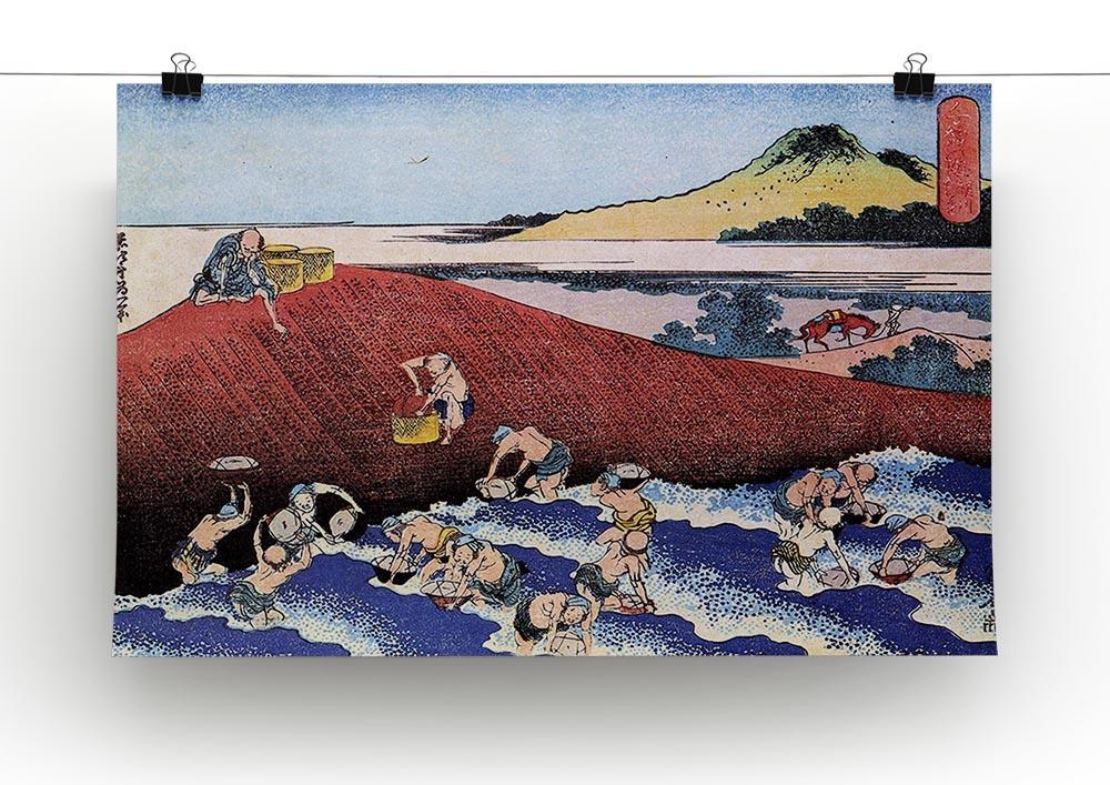 Ocean landscape with fishermen by Hokusai Canvas Print or Poster - Canvas Art Rocks - 2