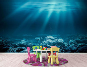 Ocean underwater with coral reef Wall Mural Wallpaper - Canvas Art Rocks - 2