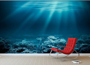 Ocean underwater with coral reef Wall Mural Wallpaper - Canvas Art Rocks - 3