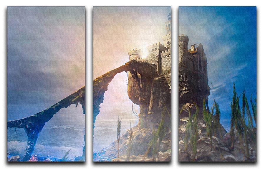 Old castle on the hill 3 Split Panel Canvas Print - Canvas Art Rocks - 1