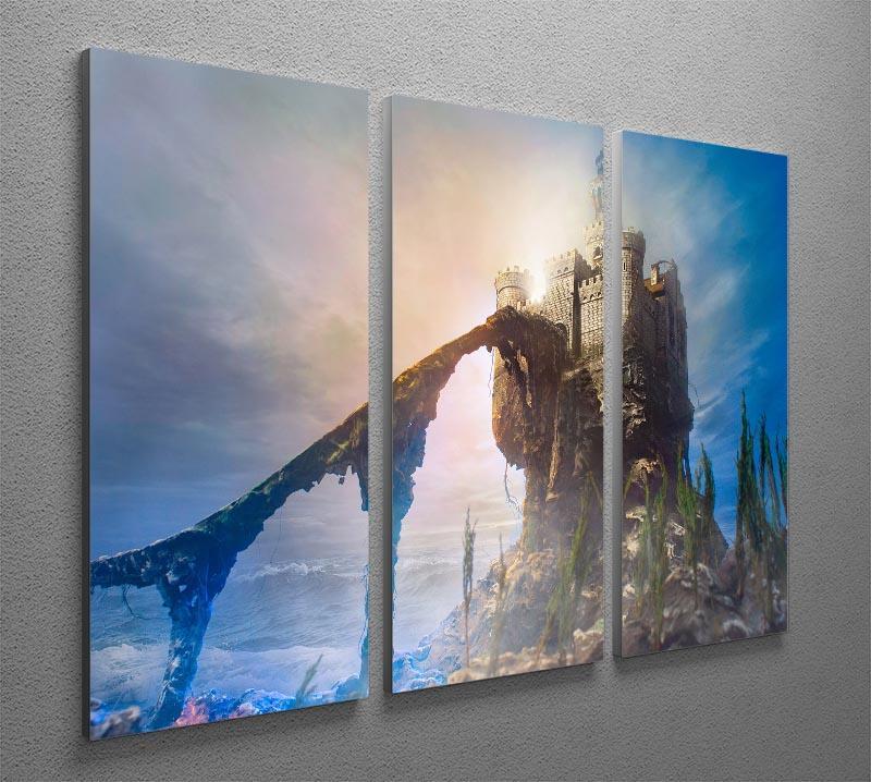 Old castle on the hill 3 Split Panel Canvas Print - Canvas Art Rocks - 2