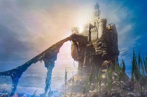 Old castle on the hill Wall Mural Wallpaper - Canvas Art Rocks - 1