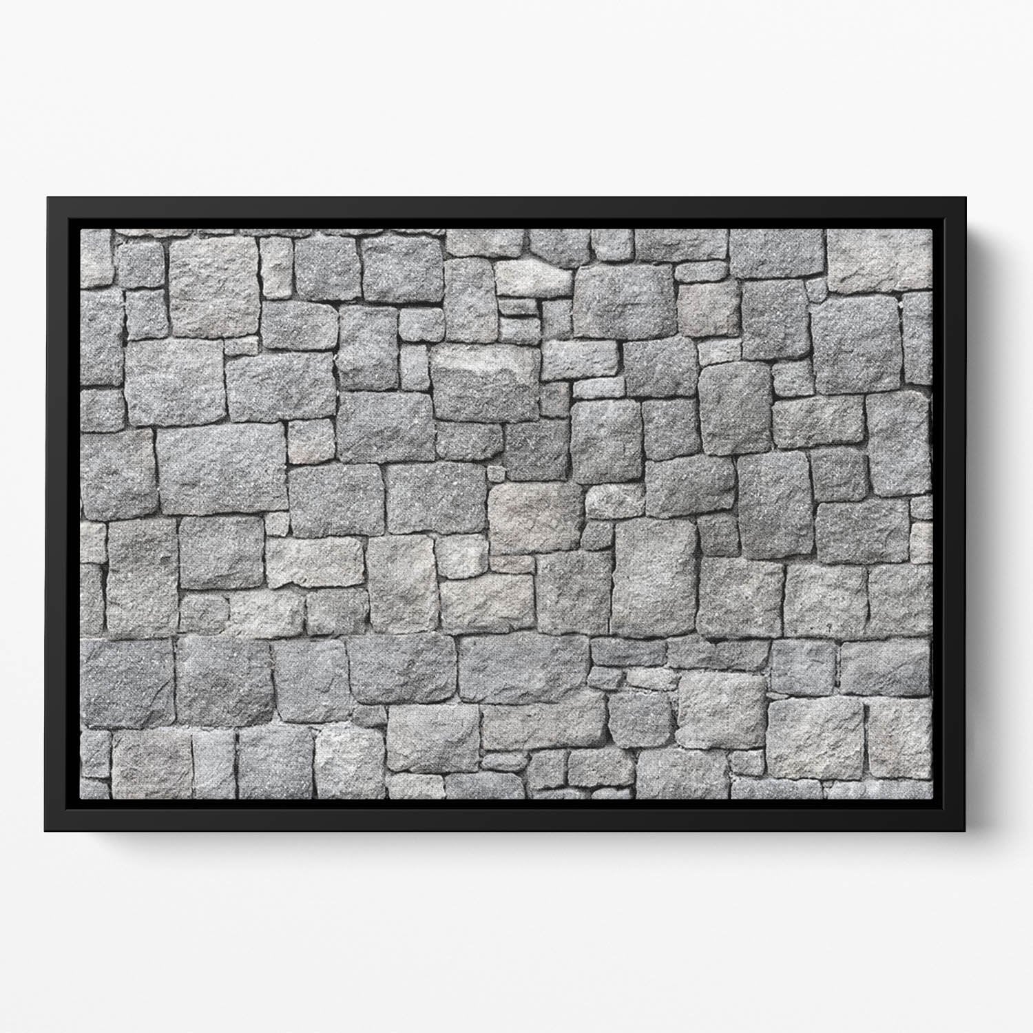 Old gray stone wall Floating Framed Canvas
