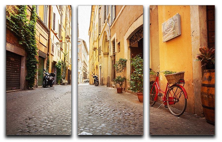 Old streets in Trastevere 3 Split Panel Canvas Print - Canvas Art Rocks - 1