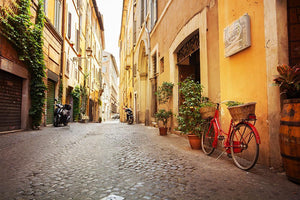 Old streets in Trastevere Wall Mural Wallpaper - Canvas Art Rocks - 1