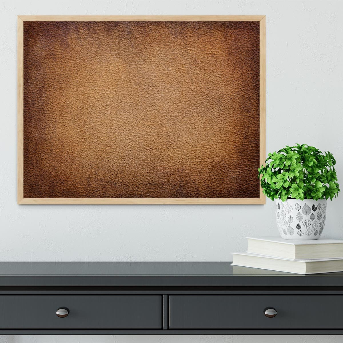 Old vintage brown leather Framed Print - Canvas Art Rocks - 4