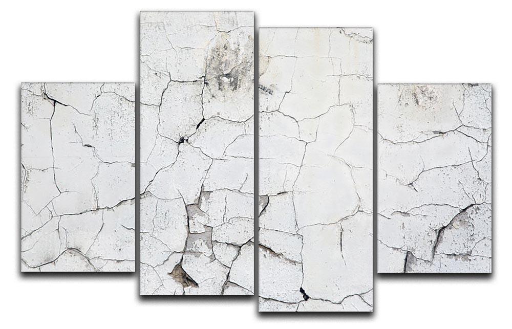 Old vintage crack wall 4 Split Panel Canvas - Canvas Art Rocks - 1