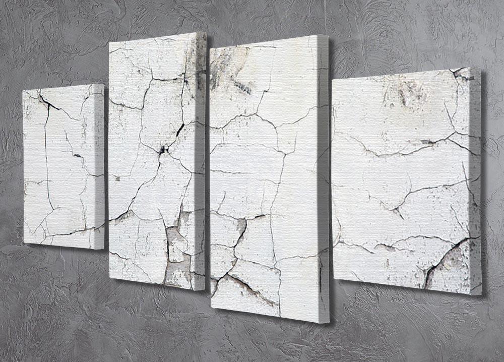 Old vintage crack wall 4 Split Panel Canvas - Canvas Art Rocks - 2