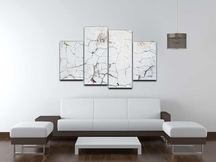 Old vintage crack wall 4 Split Panel Canvas - Canvas Art Rocks - 3
