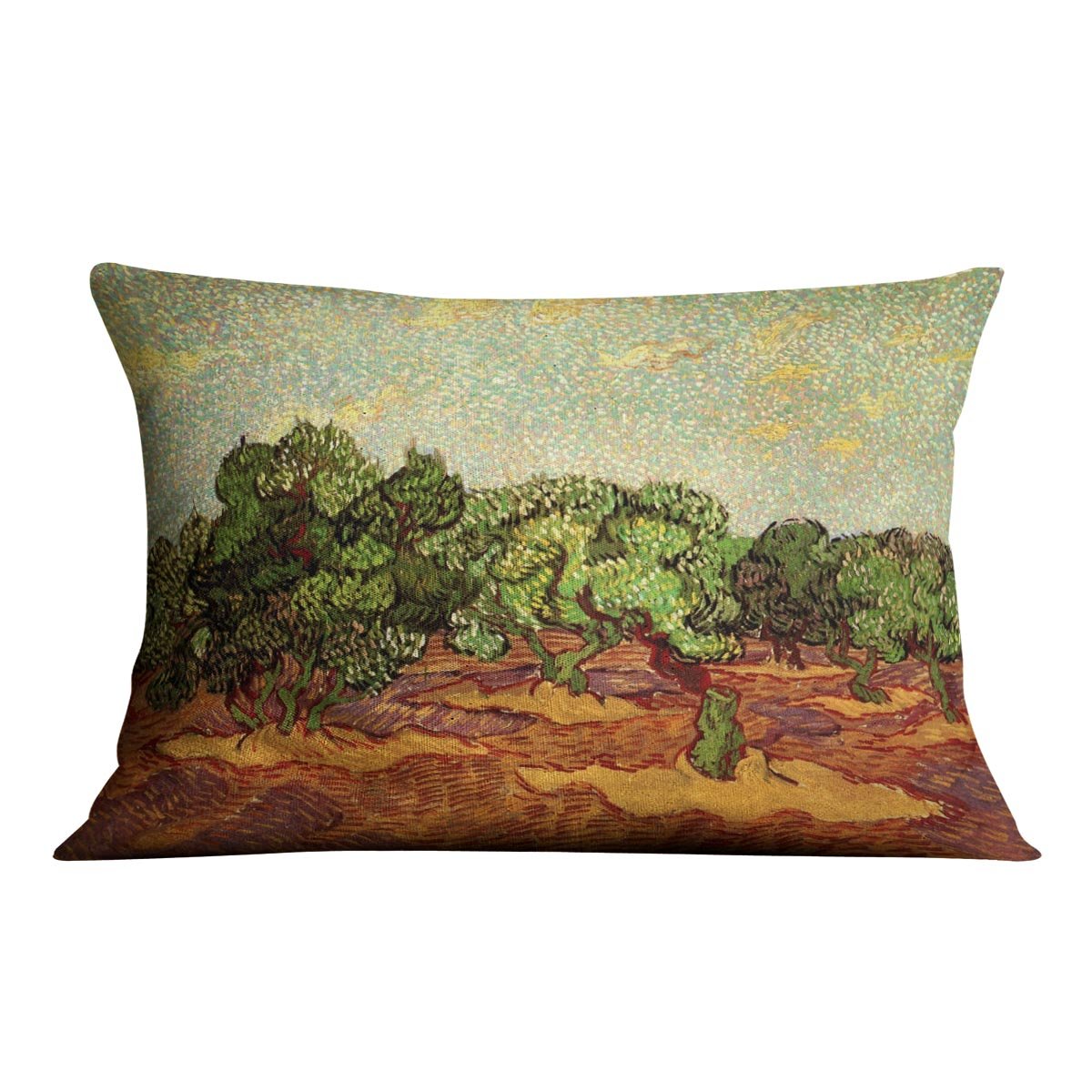 Olive Grove Pale Blue Sky by Van Gogh Throw Pillow