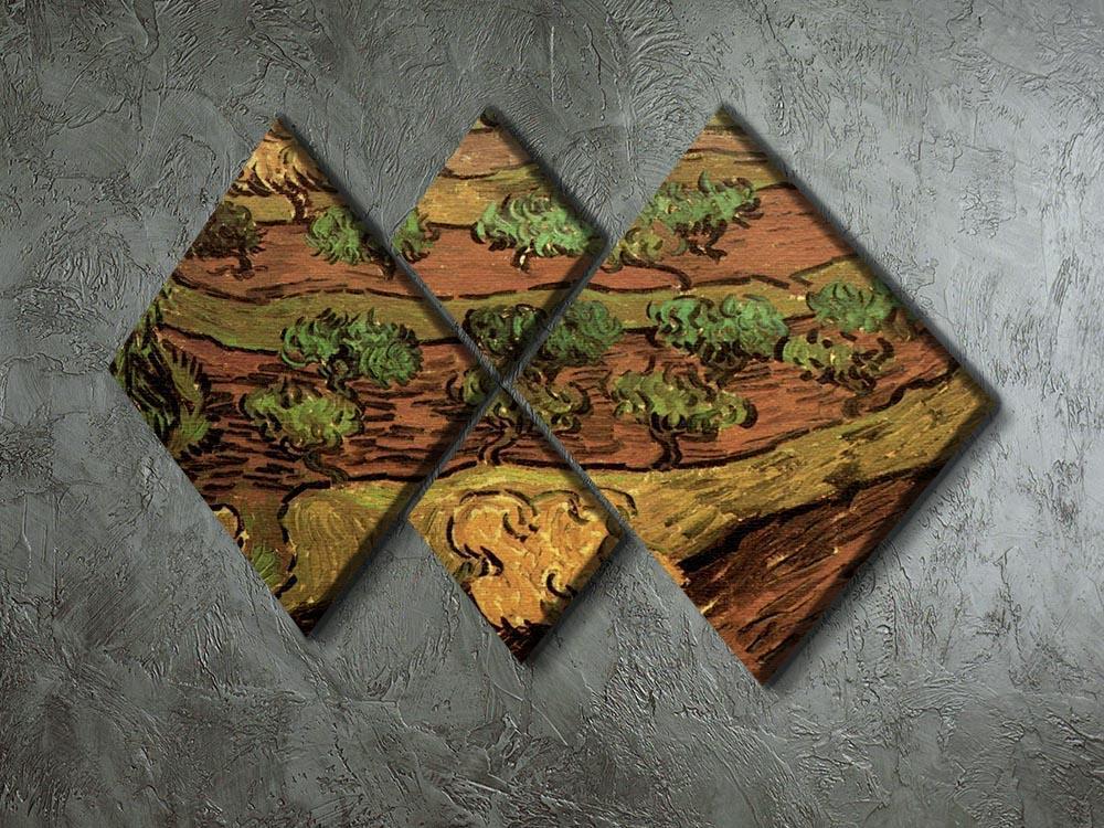 Olive Trees against a Slope of a Hill by Van Gogh 4 Square Multi Panel Canvas - Canvas Art Rocks - 2