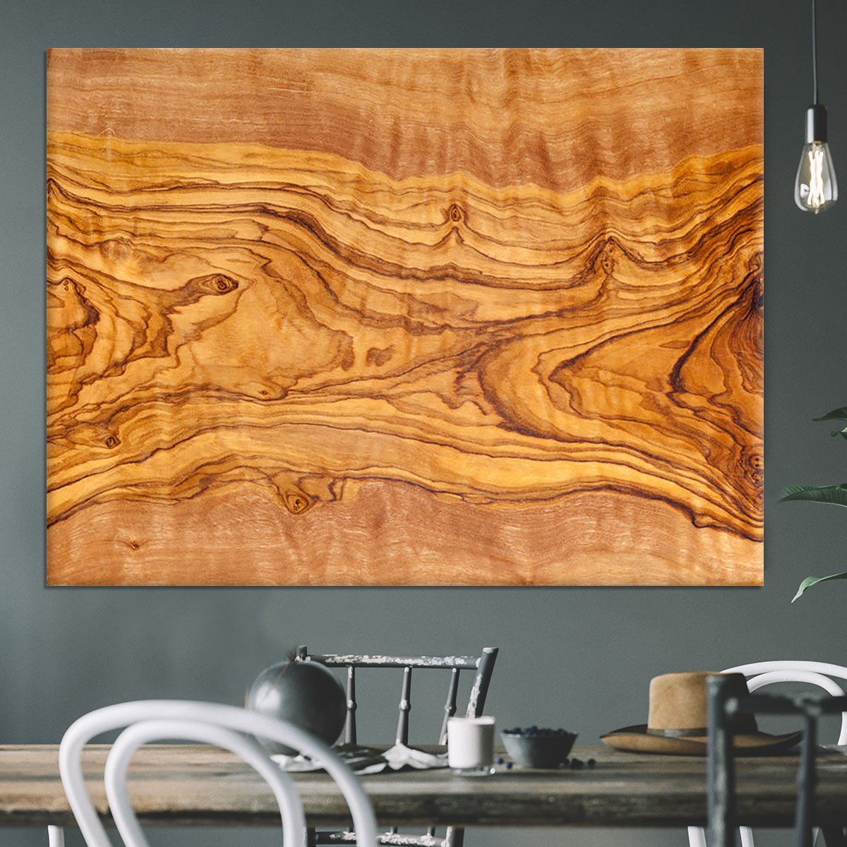 Olive tree wood slice Canvas Print or Poster