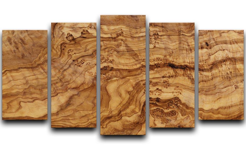Olive wood board 5 Split Panel Canvas - Canvas Art Rocks - 1
