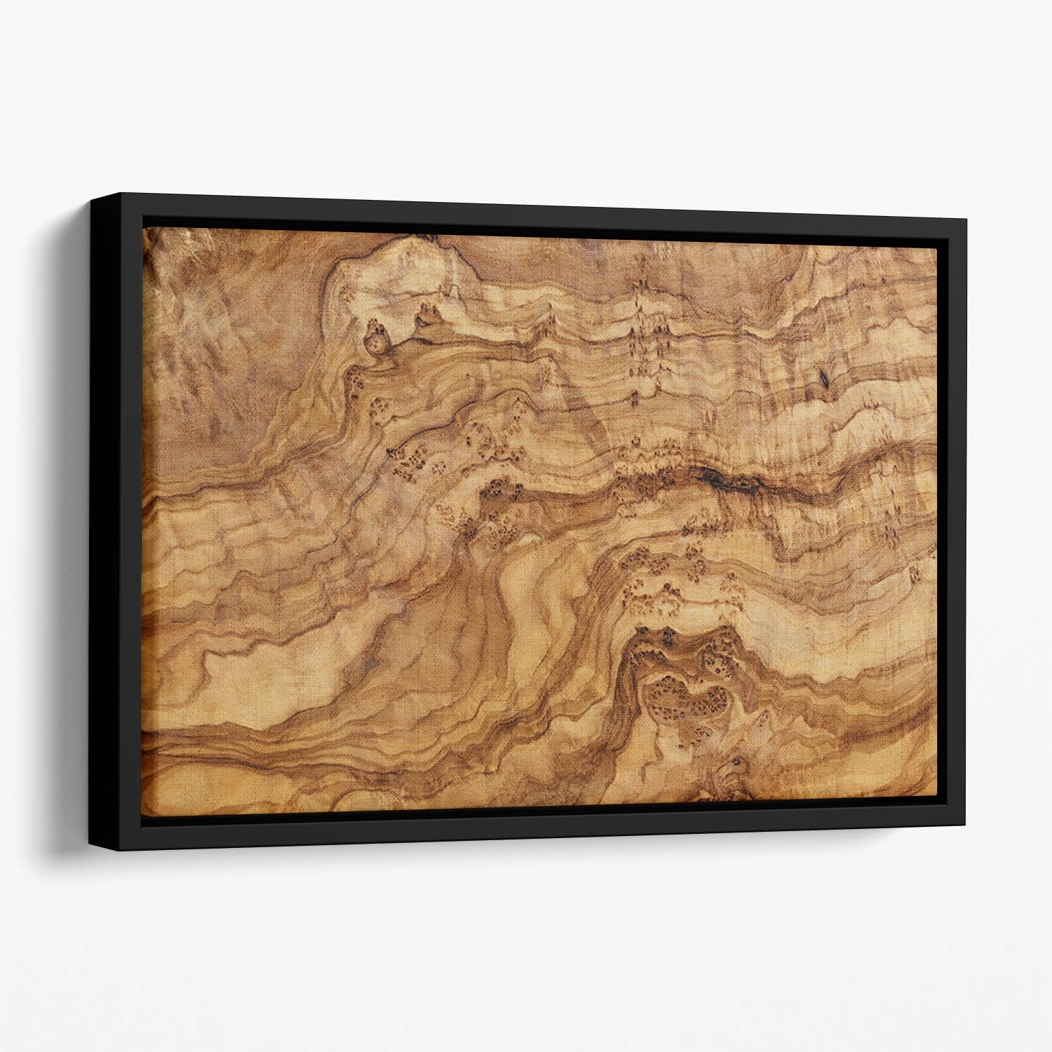Olive wood board Floating Framed Canvas