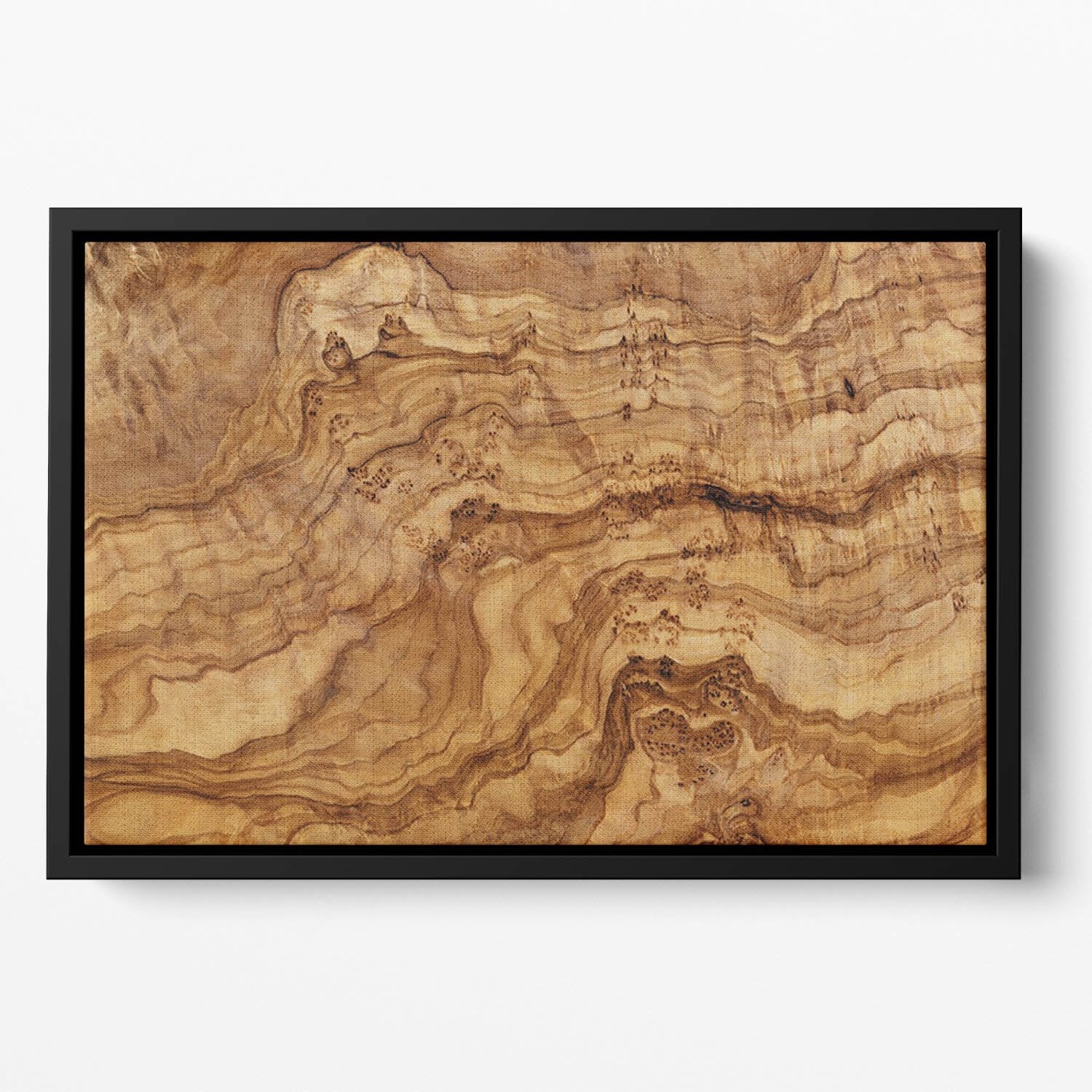 Olive wood board Floating Framed Canvas