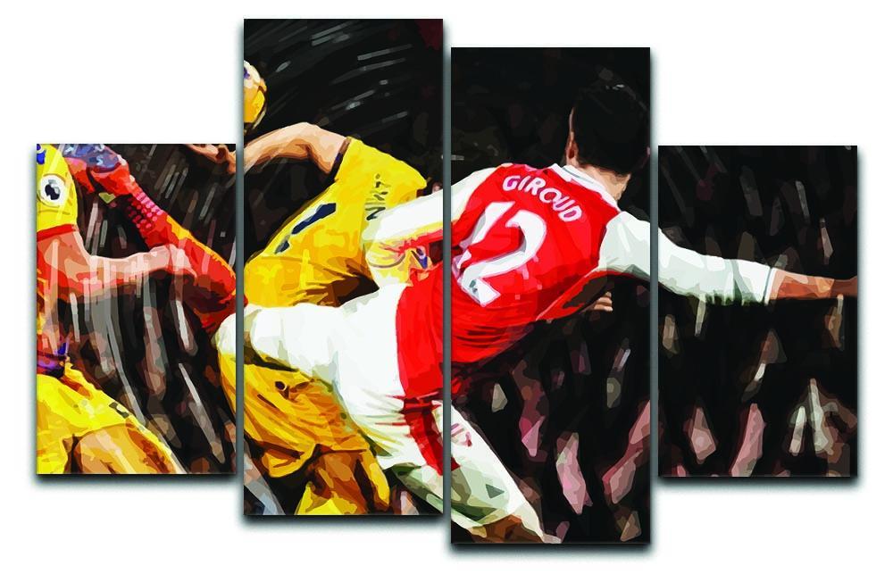 Olivier Giroud Scorpion Kick 4 Split Panel Canvas  - Canvas Art Rocks - 1