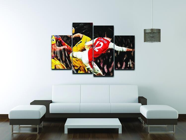 Olivier Giroud Scorpion Kick 4 Split Panel Canvas - Canvas Art Rocks - 3