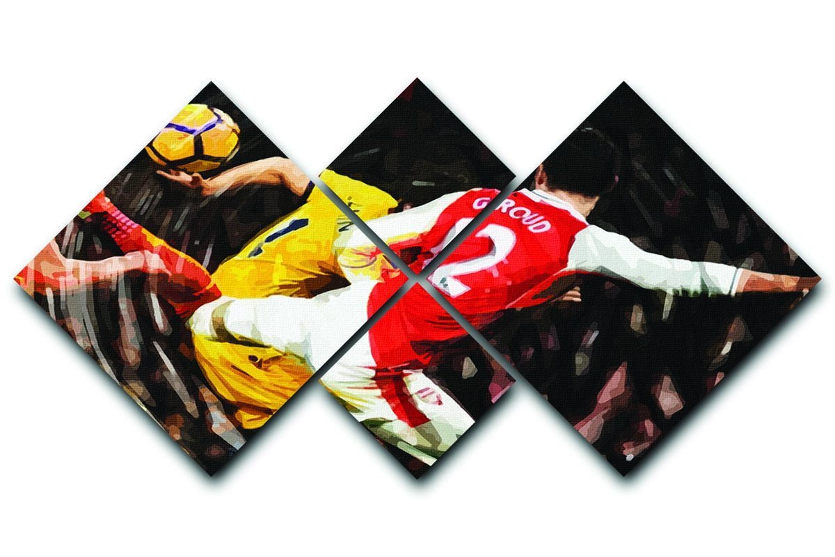 Olivier Giroud Scorpion Kick 4 Square Multi Panel Canvas  - Canvas Art Rocks - 1