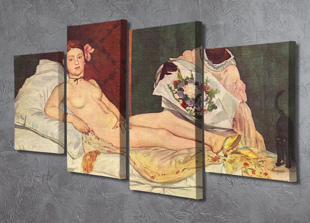 Olympia 1 by Manet 4 Split Panel Canvas - Canvas Art Rocks - 2