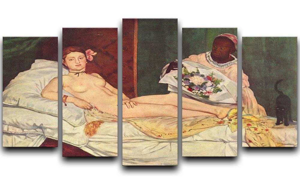Olympia 1 by Manet 5 Split Panel Canvas  - Canvas Art Rocks - 1