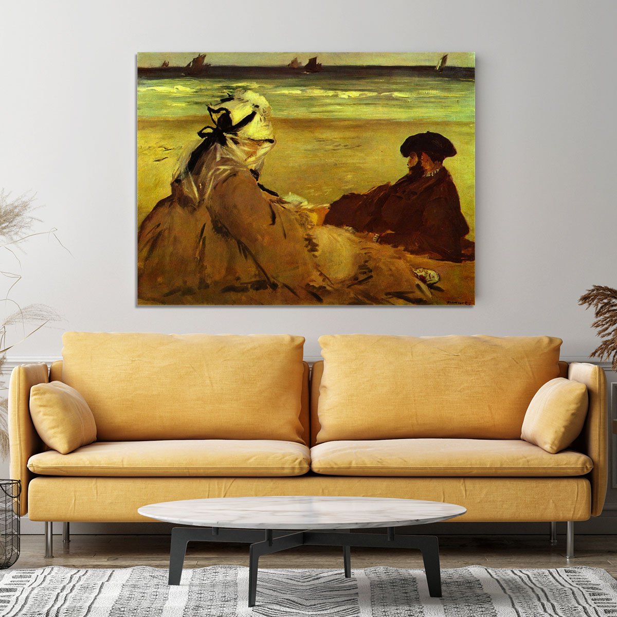On the beach by Edouard Manet Canvas Print or Poster