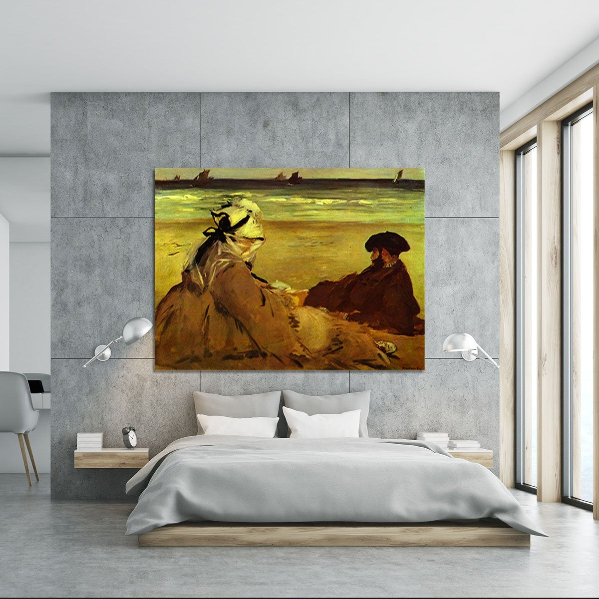 On the beach by Edouard Manet Canvas Print or Poster