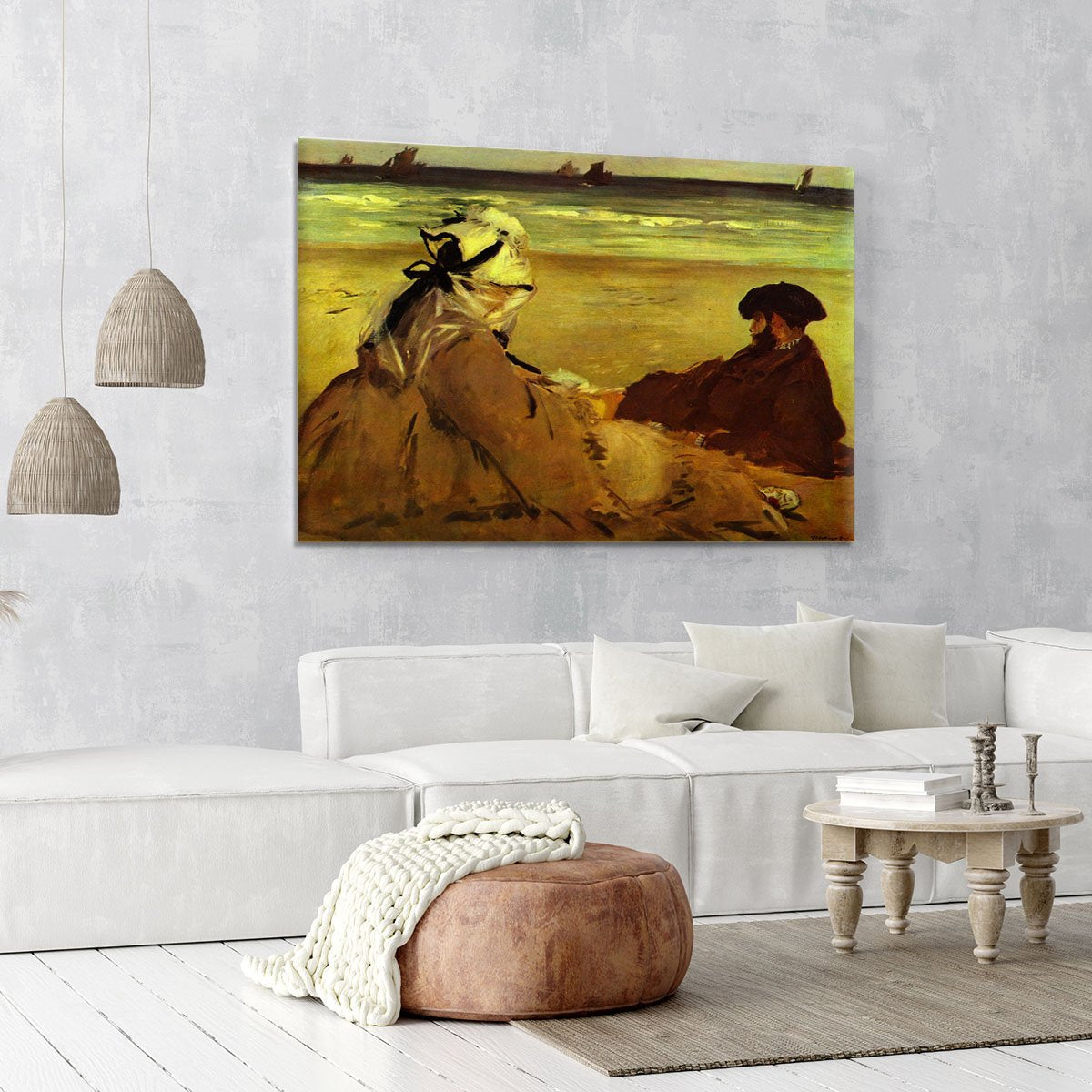 On the beach by Edouard Manet Canvas Print or Poster