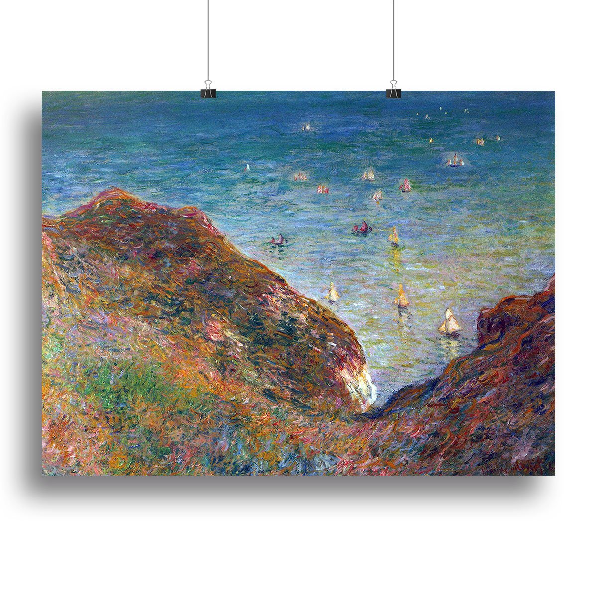 On the cliffs of Pour Ville Fine weather by Monet Canvas Print or Poster