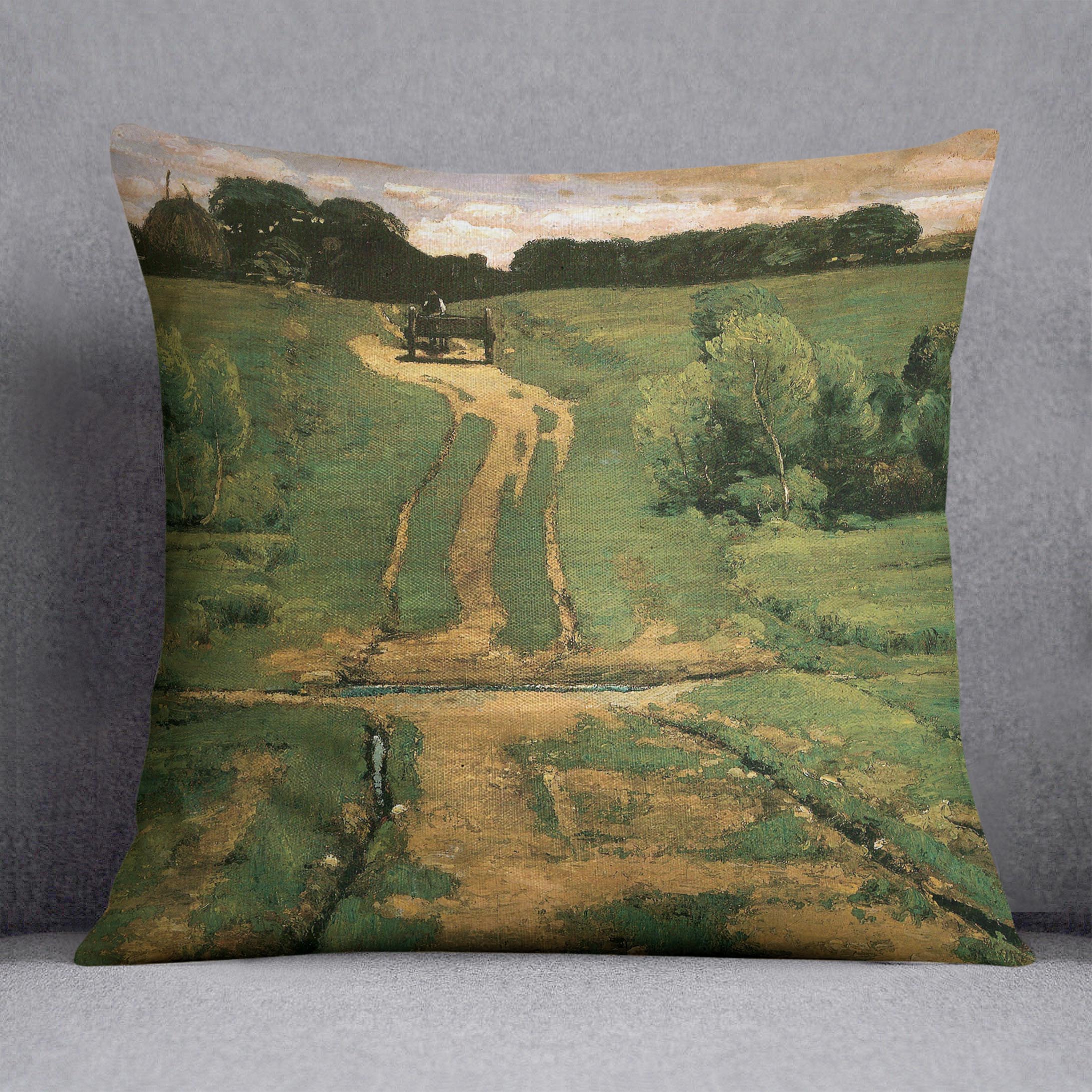 Open land by Hassam Cushion - Canvas Art Rocks - 1