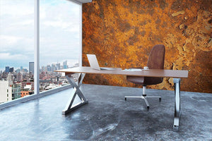 Orange rust grunge abstract Wall Mural Wallpaper - Canvas Art Rocks - 3
