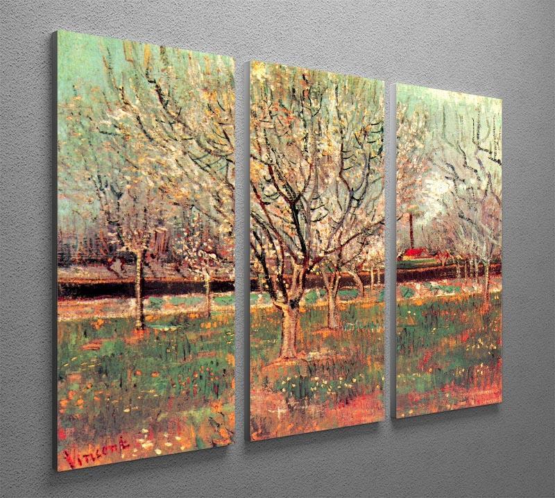 Orchard in Blossom Plum Trees by Van Gogh 3 Split Panel Canvas Print - Canvas Art Rocks - 4