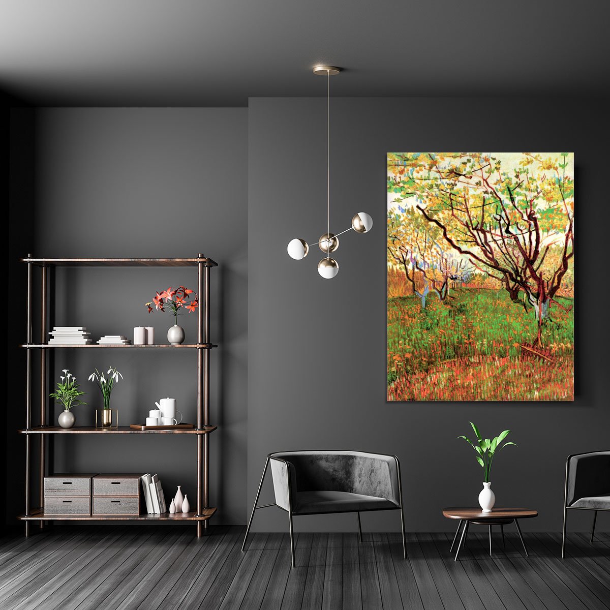 Orchard in Blossom by Van Gogh Canvas Print or Poster