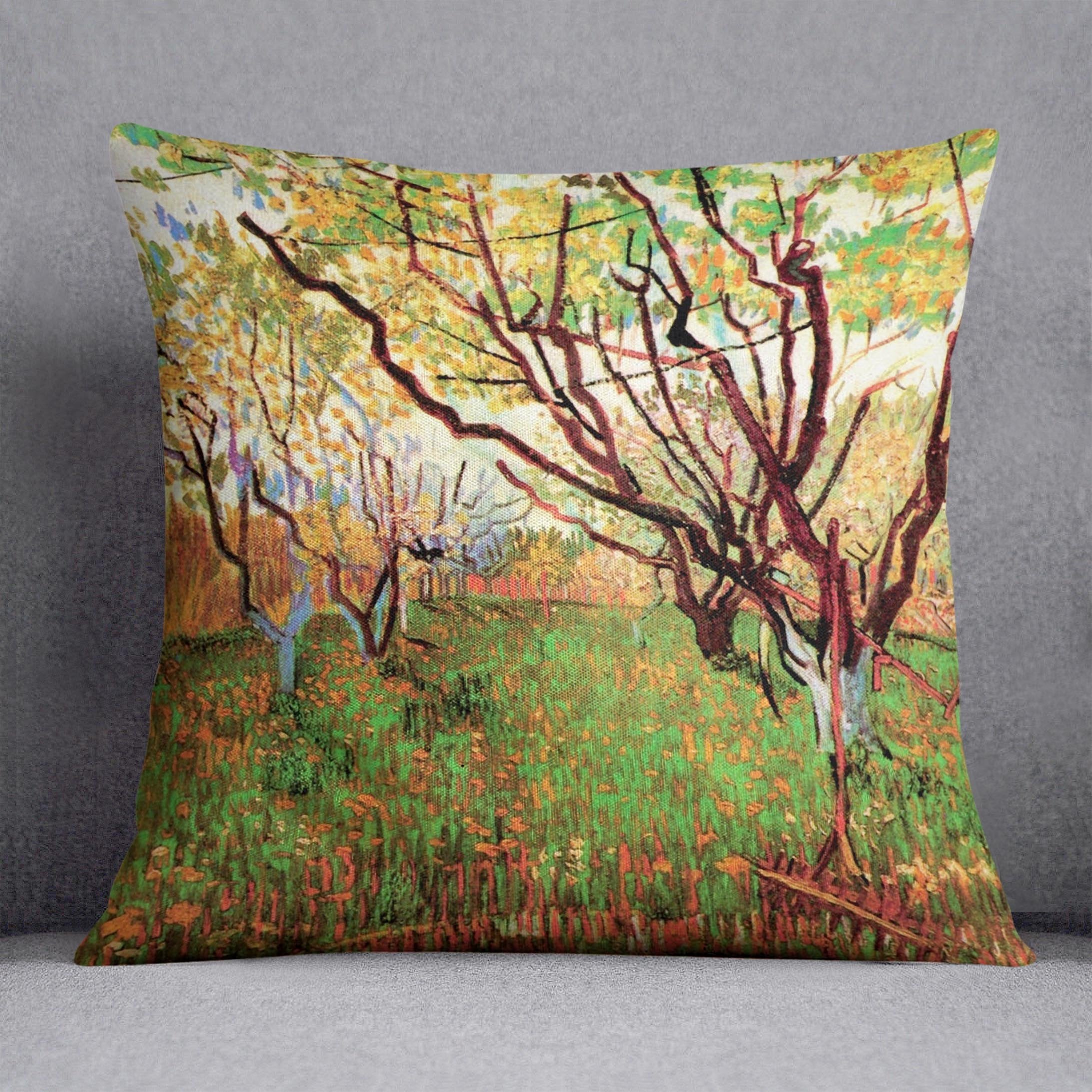 Orchard in Blossom by Van Gogh Throw Pillow