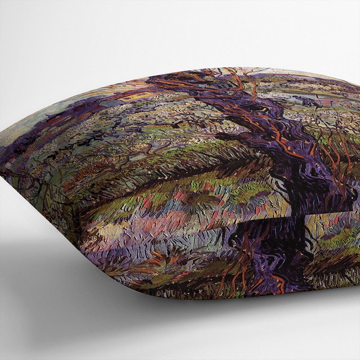 Orchard in Blossom with View of Arles by Van Gogh Throw Pillow