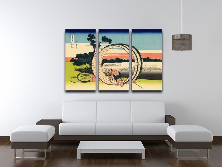Owari province by Hokusai 3 Split Panel Canvas Print - Canvas Art Rocks - 3